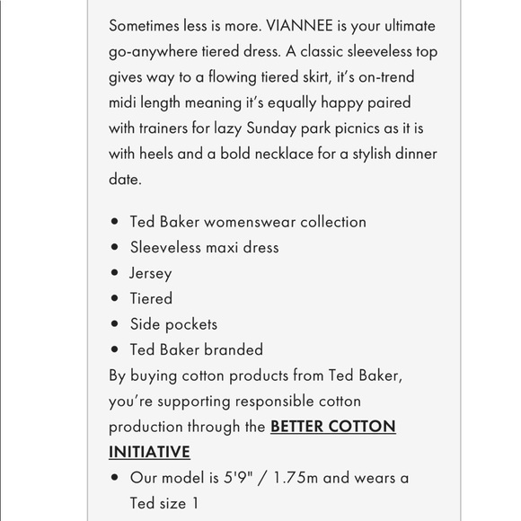 NWT Ted Baker Tiered Jersey Dress - Picture 4 of 7